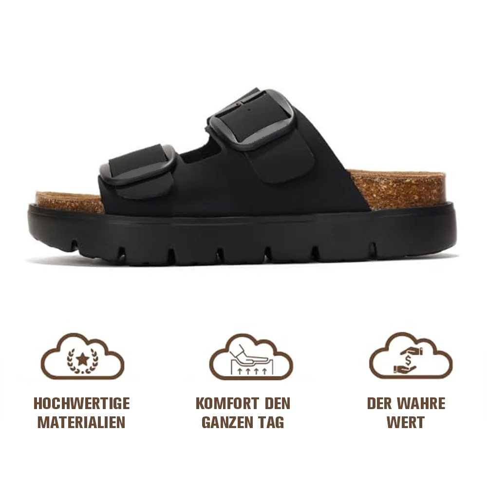💖 Damen-Plateausandalen aus 100 % echtem Leder – Keilabsatz & klobige Pantoletten für Damen 2026 mit Memory-Foam-Innensohle und Korkfußbett (GreeceChunky) - Image 10