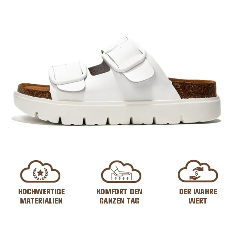💖 Damen-Plateausandalen aus 100 % echtem Leder – Keilabsatz & klobige Pantoletten für Damen 2026 mit Memory-Foam-Innensohle und Korkfußbett (GreeceChunky) - Image 15