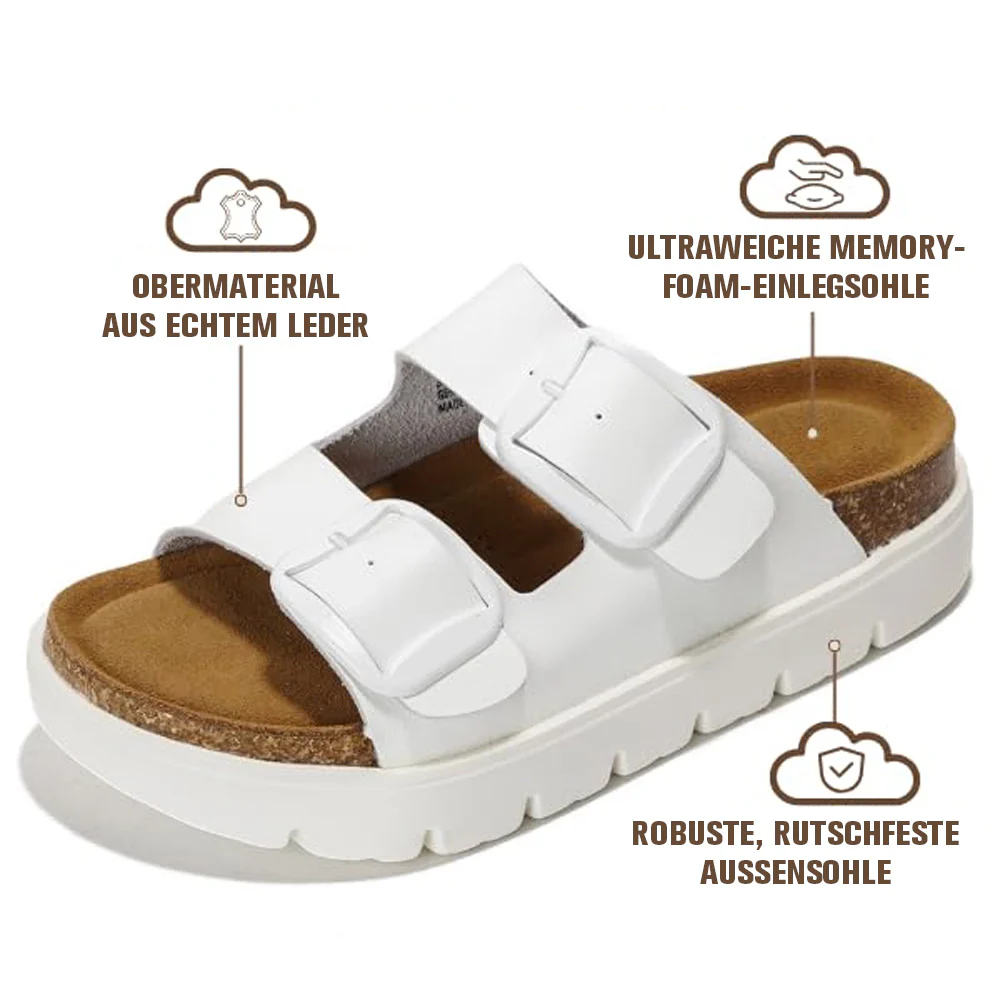 💖 Damen-Plateausandalen aus 100 % echtem Leder – Keilabsatz & klobige Pantoletten für Damen 2026 mit Memory-Foam-Innensohle und Korkfußbett (GreeceChunky) - Image 22