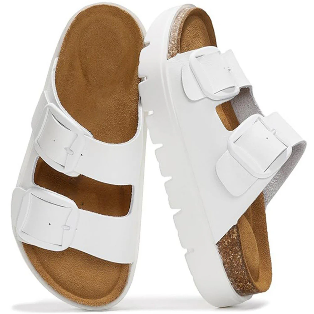 💖 Damen-Plateausandalen aus 100 % echtem Leder – Keilabsatz & klobige Pantoletten für Damen 2026 mit Memory-Foam-Innensohle und Korkfußbett (GreeceChunky) - Image 29