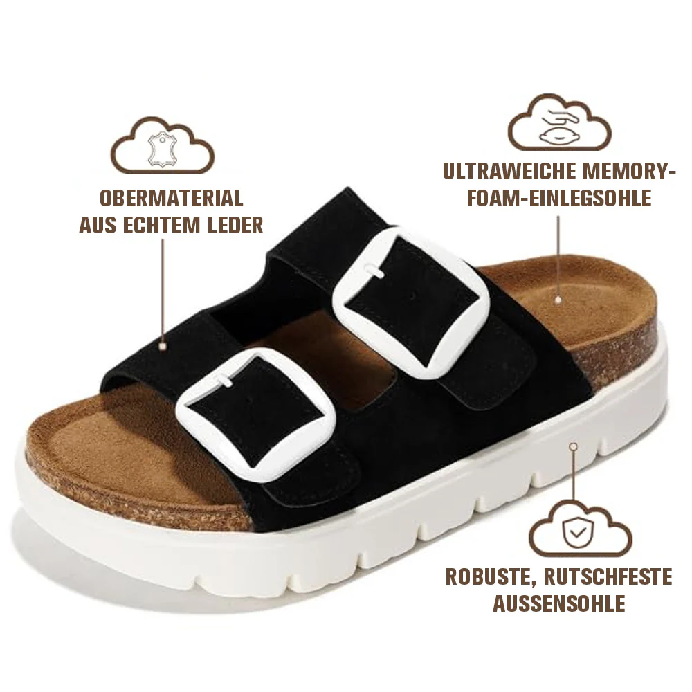 💖 Damen-Plateausandalen aus 100 % echtem Leder – Keilabsatz & klobige Pantoletten für Damen 2026 mit Memory-Foam-Innensohle und Korkfußbett (GreeceChunky) - Image 38
