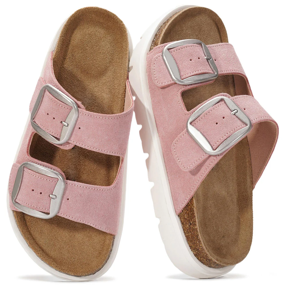 💖 Damen-Plateausandalen aus 100 % echtem Leder – Keilabsatz & klobige Pantoletten für Damen 2026 mit Memory-Foam-Innensohle und Korkfußbett (GreeceChunky) - Image 6