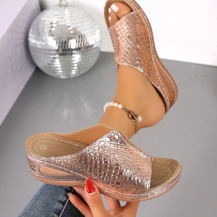 (🔥LETZTER TAG SALE– 80 % RABAT🔥) 🎉 BQODQO® Sandalen für Damen in Krokodiloptik - Image 3