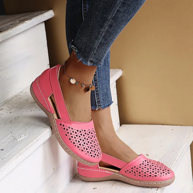 Modische Damensandalen mit geschlossener Spitze, wasserdicht, zum Hineinschlüpfen, rund, bequeme Freizeitschuhe für Damen, Outdoor-Sommer-Schuhe, große Größen 35–43 - Image 10