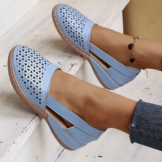 Modische Damensandalen mit geschlossener Spitze, wasserdicht, zum Hineinschlüpfen, rund, bequeme Freizeitschuhe für Damen, Outdoor-Sommer-Schuhe, große Größen 35–43 - Image 11