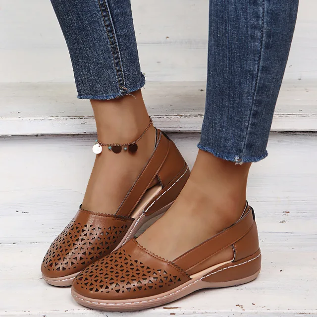 Modische Damensandalen mit geschlossener Spitze, wasserdicht, zum Hineinschlüpfen, rund, bequeme Freizeitschuhe für Damen, Outdoor-Sommer-Schuhe, große Größen 35–43 - Image 13