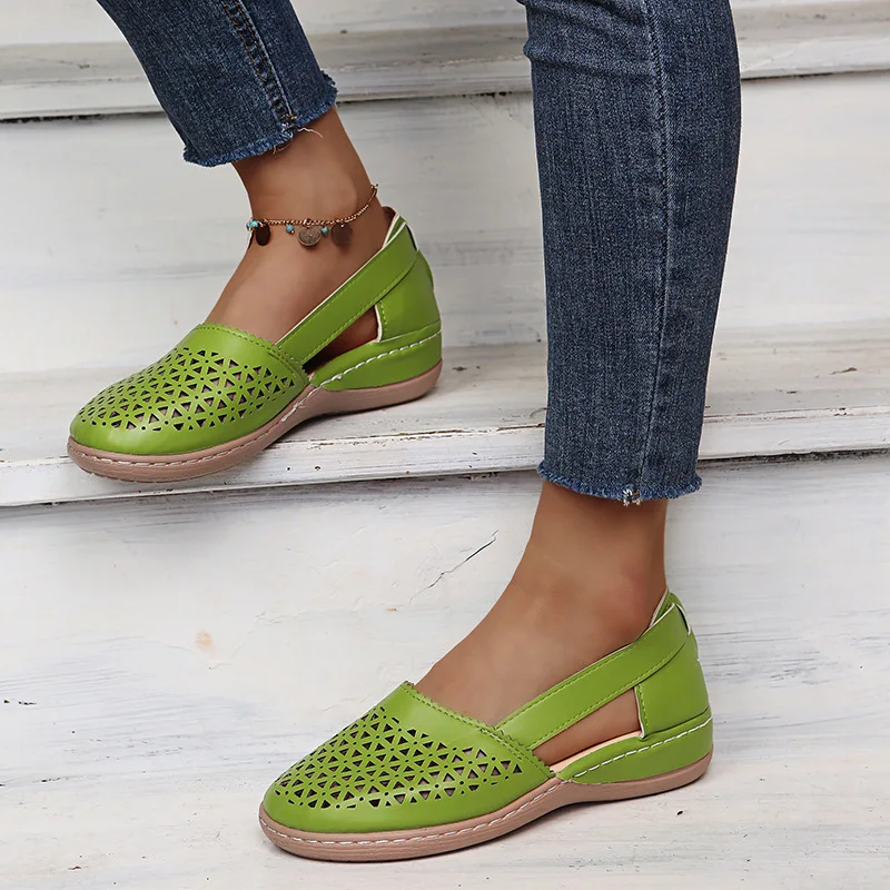 Modische Damensandalen mit geschlossener Spitze, wasserdicht, zum Hineinschlüpfen, rund, bequeme Freizeitschuhe für Damen, Outdoor-Sommer-Schuhe, große Größen 35–43 - Image 5
